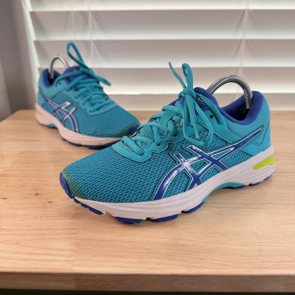 ASICS GT-1000 6 GS Sneakers Kids Blue White Low Top Running Athletic Shoes - 4.5